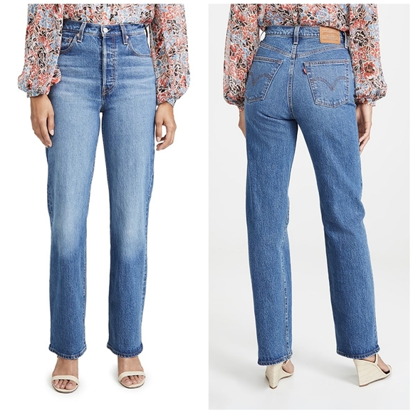 Levi's Ribcage Straight Leg Full Length Jeans - Picture 3 of 9